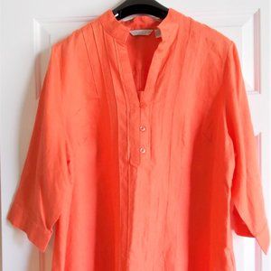 TWEEDS Women's Coral Linen Top Size 2X